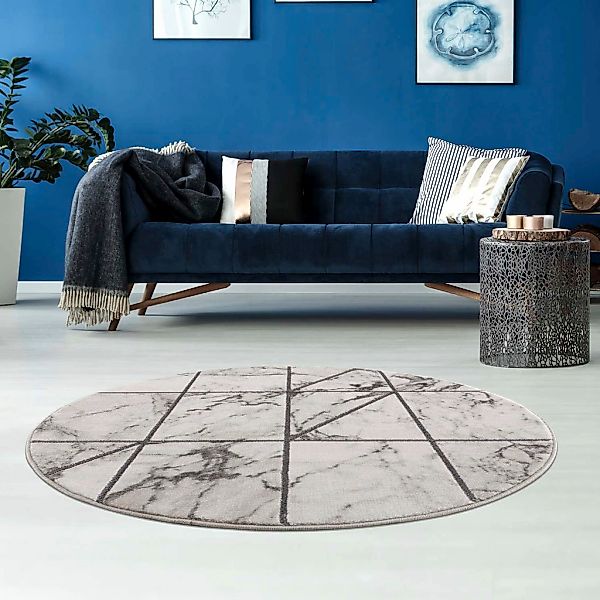 Carpet City Teppich "Noa 9288" rund 11 mm Höhe Kurzflor, Modern, Weicher Fo günstig online kaufen