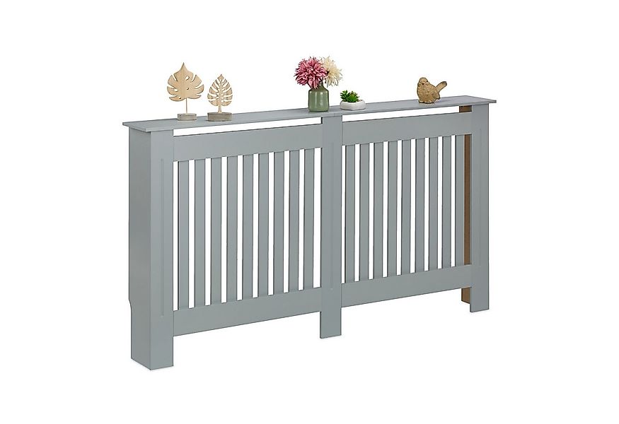 relaxdays Heizungsverkleidung Heizkörperverkleidung im Landhausstil, grau günstig online kaufen