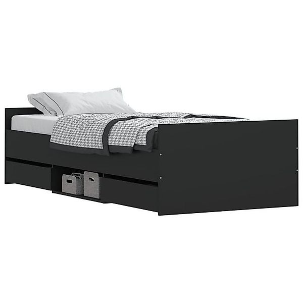 vidaXL Bett Bettgestell mit Kopf- und Fußteil Schwarz 90x190 cm günstig online kaufen