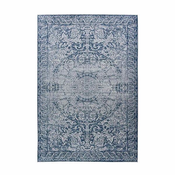 MeGusta Flachflor Teppich VintageDesign UsedLook Orientalisch Blau Polyeste günstig online kaufen