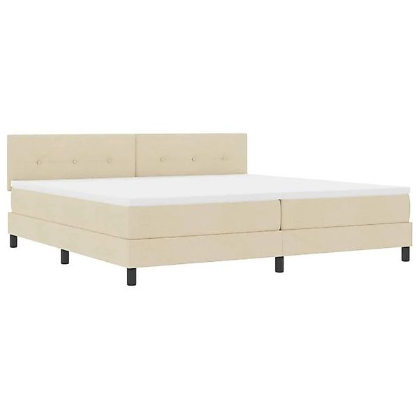 vidaXL Boxspringbett mit Matratze Creme 200 x 200 cm Stoff 3342238 günstig online kaufen