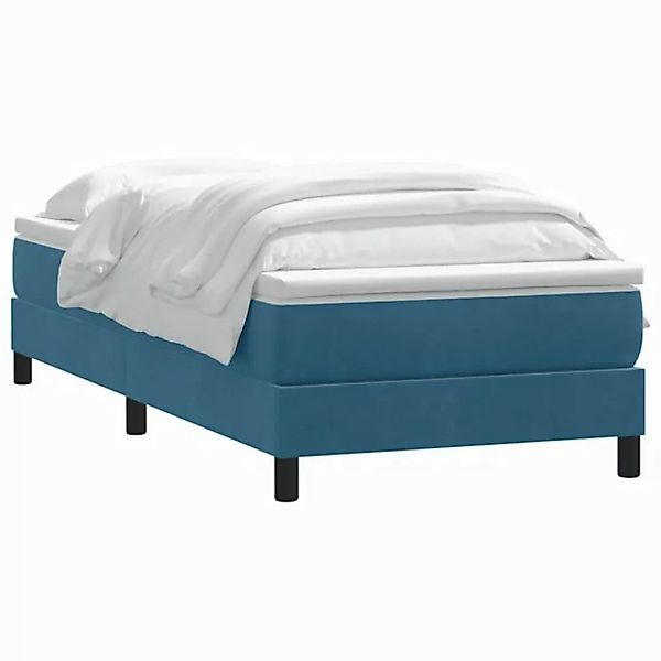 vidaXL Bett Boxspringbett mit Matratze Dunkelblau 100x220 cm Samt günstig online kaufen