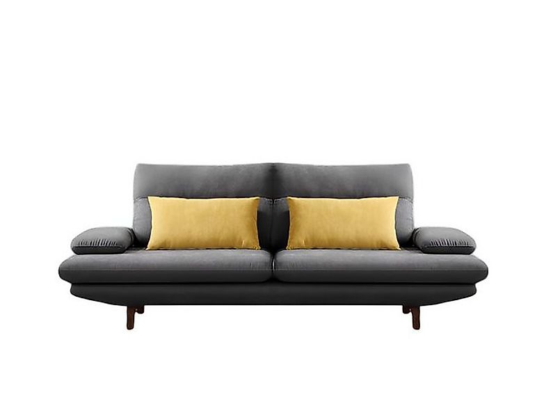 Xlmoebel Sofa Dreisitzer Designer-Sofa mit Polsterung aus Leder und Textilb günstig online kaufen