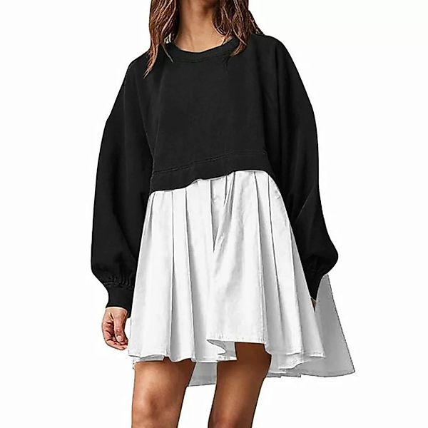 ZWY Sweatshirt Sweatshirt Kleid Damen Oversized Pulloverkleid Elegant Lang günstig online kaufen