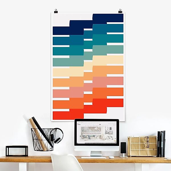 Poster Moderne Regenbogen Geometrie günstig online kaufen