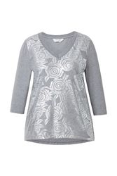 MIAMODA T-Shirt T-Shirt A-Linie silbernes Rosenmuster günstig online kaufen