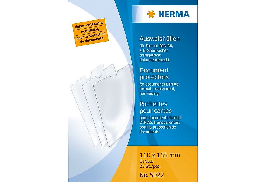 HERMA Dokumententasche Herma Ausweishülle PP transparent 110 x 155 mm für D günstig online kaufen