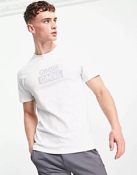 Gym 365 – T-Shirt in Weiß günstig online kaufen