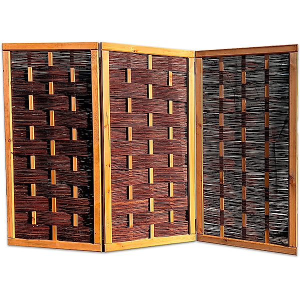Noor Paravent Deluxe Weide 3-teilig 120 cm x 180 cm x 5 cm Naturfarbe günstig online kaufen