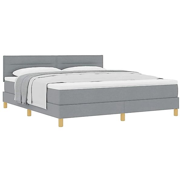 vidaXL Boxspringbett mit Matratze Hellgrau 180 x 200 cm Stoff 3338860 günstig online kaufen