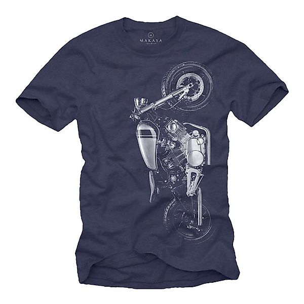 MAKAYA Print-Shirt Herren Motorrad Aufdruck XV günstig online kaufen