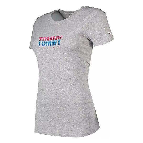 Tommy Jeans Multi Stripe Logo Kurzärmeliges T-shirt S Light Grey Heather günstig online kaufen