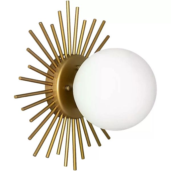 Wandlampe  Gold Milchige Glaskugel E27 Abruzzo Vittoria 30cm ABR-KV-E14 günstig online kaufen