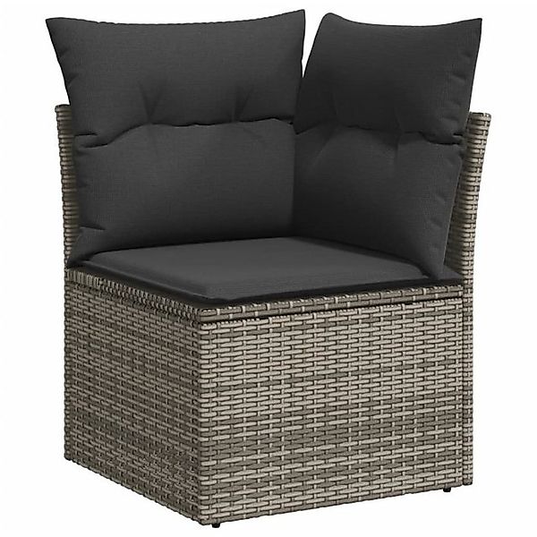 vidaXL Loungesofa Garten-Ecksofa mit Kissen Grau günstig online kaufen