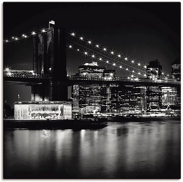 Artland Wandbild »NYC Brooklyn Bridge bei Nacht«, Amerika, (1 St.) günstig online kaufen