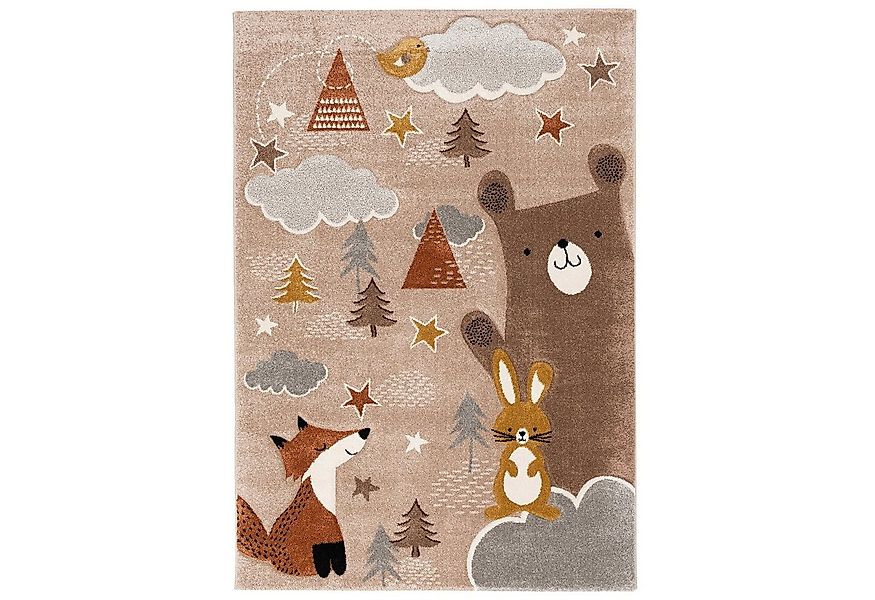 Pergamon Kinderteppich Kinder Teppich Maui Kids Fuchs und Bär, Rechteckig, günstig online kaufen