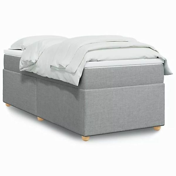 furnicato Bettgestell Boxspringbett mit Matratze Hellgrau 80x200 cm Stoff günstig online kaufen