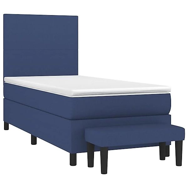 vidaXL Boxspringbett mit Matratze Blau 100x200 cm Stoff 3136419 günstig online kaufen