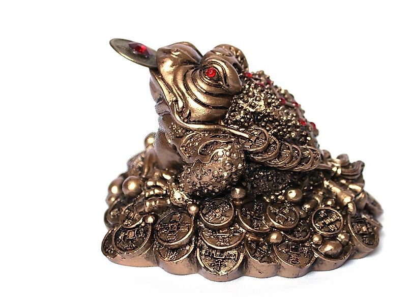 Yudu Dekofigur dreibeinige Geldkröte mit chin. Münze im Maul Fengshui Figur günstig online kaufen