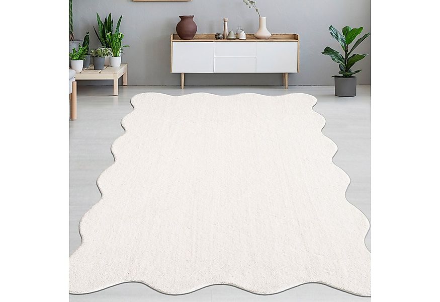 Carpetia Teppich Design Teppich creme moderne Wellenform, rechteckig, Höhe: günstig online kaufen