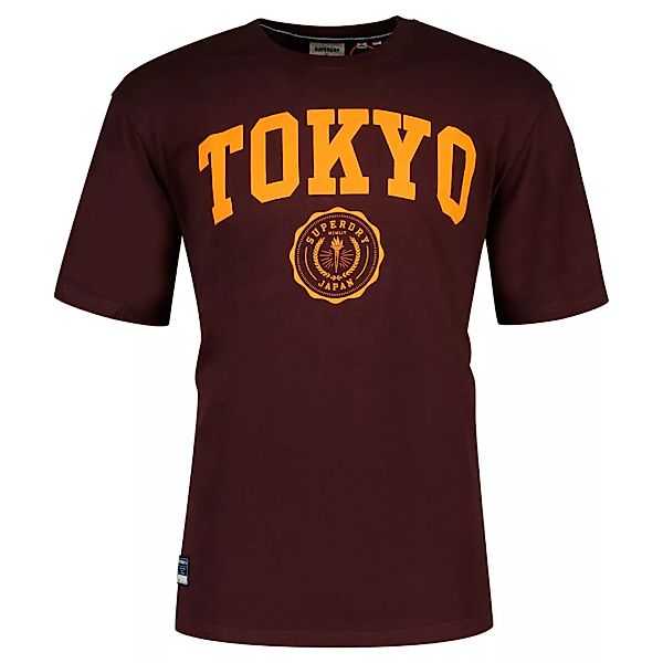 Superdry City College Kurzarm T-shirt M Rich Deep Burgundy günstig online kaufen