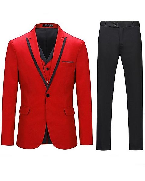 Allthemen Anzug (3 tlg) Slim Fit Elegante Anzüge mit Spitzen Revers günstig online kaufen