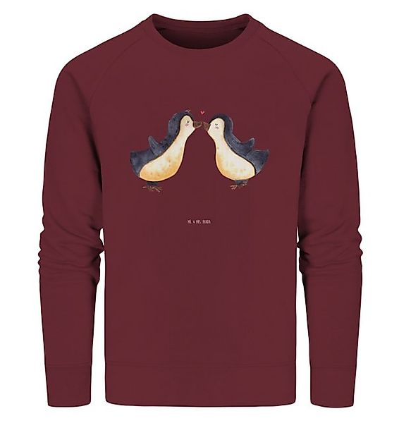 Mr. & Mrs. Panda Longpullover Pinguine Kuss Größe XL - Burgundy - Geschenk, günstig online kaufen