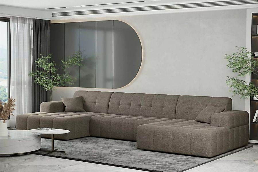 Fun Möbel Wohnlandschaft Wohnlandschaft Sofa U-Form NANCY in Stoff Harmony, günstig online kaufen