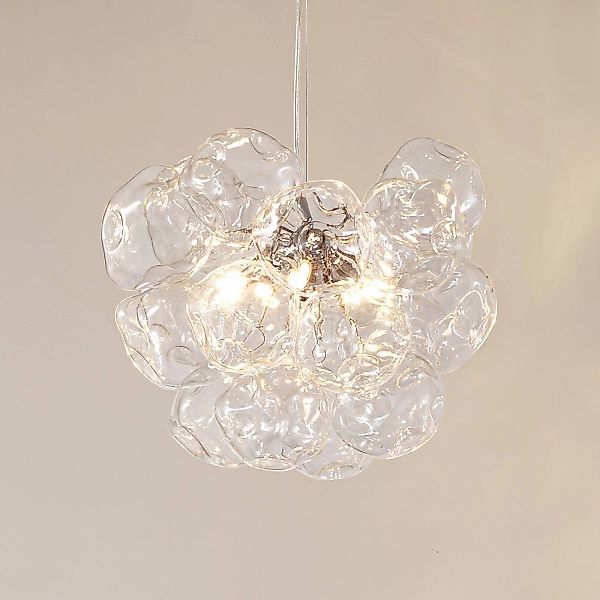 Lucande Hängeleuchte Diborah, klar, Ø 43 cm, Glas, G9 günstig online kaufen