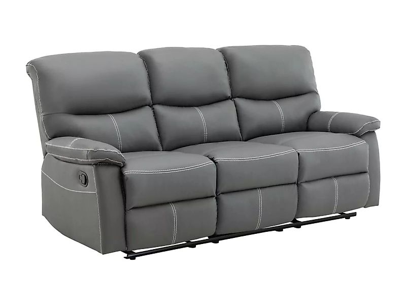 Relaxsofa 3-Sitzer - Kunstleder - Grau - CANBY günstig online kaufen