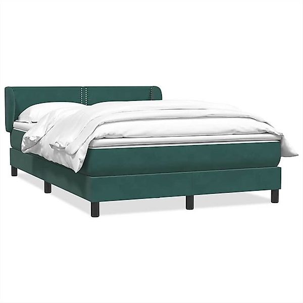 vidaXL Boxspringbett, Boxspringbett mit Matratze Dunkelgrün 140x220 cm Samt günstig online kaufen