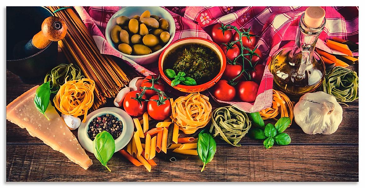 Artland Wandbild "Italienisch mediterrane Lebensmittel", Lebensmittel, (1 S günstig online kaufen