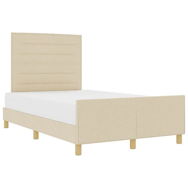 vidaXL Bett Creme Bettgestell 140x190 cm Stoff (1-tlg) günstig online kaufen