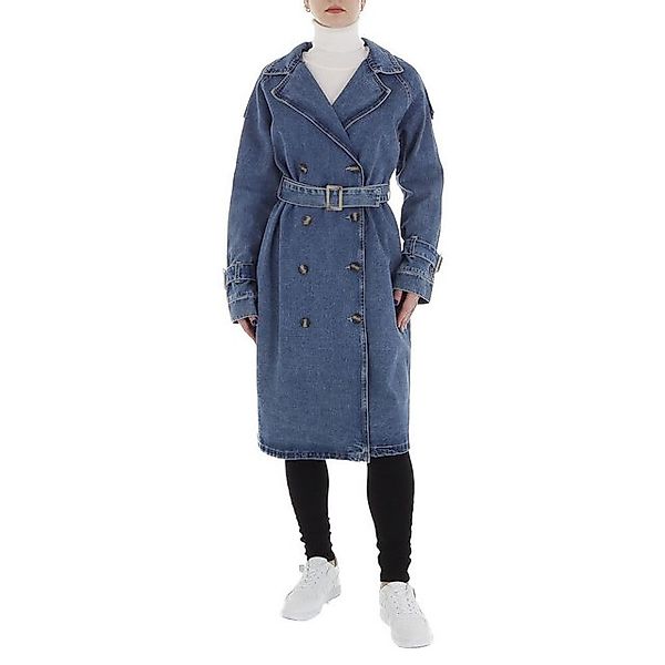 Ital-Design Trenchcoat Damen Elegant (87392284) Used-Look Trenchcoat in Bla günstig online kaufen