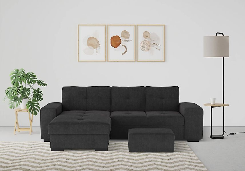 COTTA Ecksofa "Mattina L-Form" mit Hocker, wahlweise mit Bettfunktion & Bet günstig online kaufen