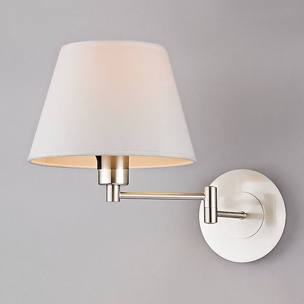 Lindby Wandleuchte Pola, 30 cm, nickel, ausziehbar, Textil günstig online kaufen