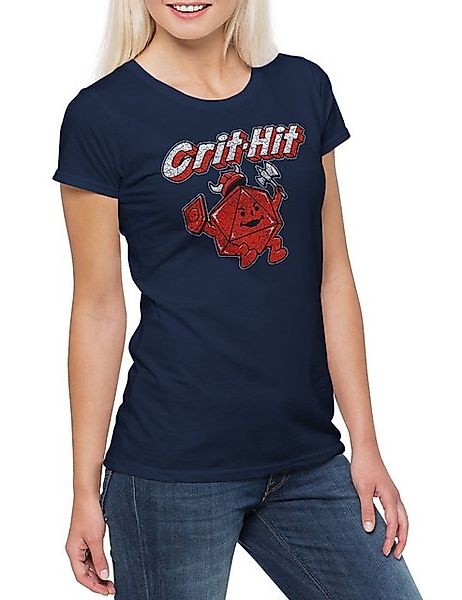 Urban Backwoods Print-Shirt Crit-Hit Damen T-Shirt Geek Nerd Ohren Gamer Fu günstig online kaufen