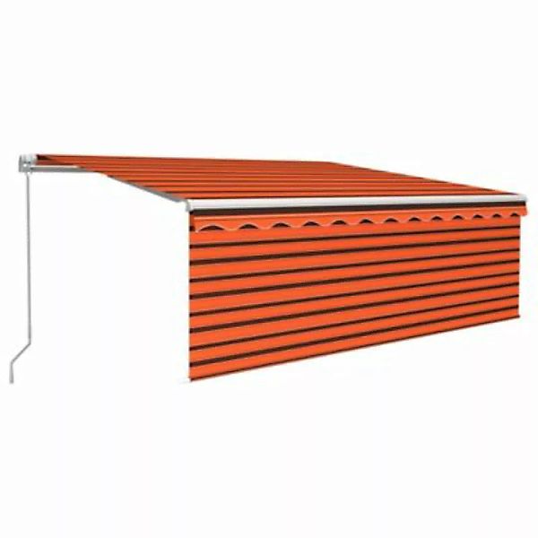 vidaXL Gelenkarmmarkise Einziehbar Jalousie LED 4,5x3 m Orange Braun Markis günstig online kaufen