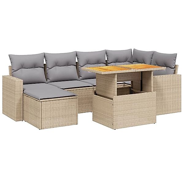 vidaXL 11-Tlg Garten-Sofagarnitur mit Kissen Grau Poly Rattan 3274593 günstig online kaufen