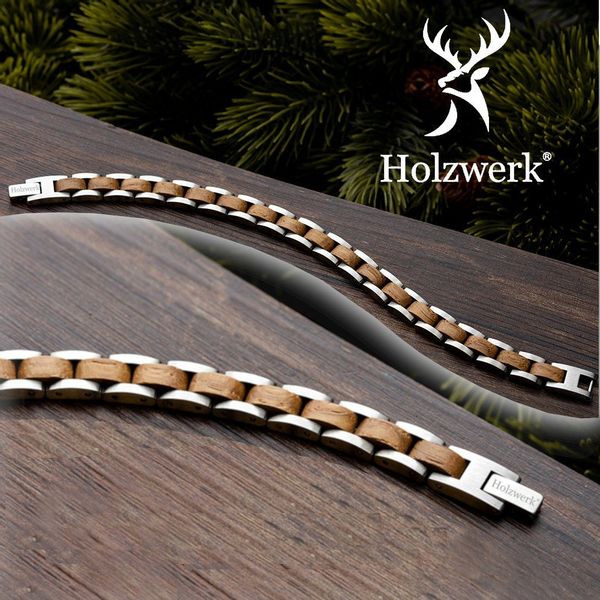 Holzwerk Edelstahlarmband Designer Holz Armband, Armkette günstig online kaufen