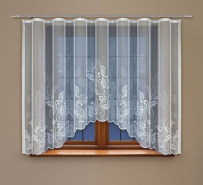 HAFT Bogenstore 25041, halbtransparent, Jacquard-Stoff, Kräuselband günstig online kaufen