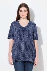 Ulla Popken T-Shirt T-Shirt Trachtenmuster A-Linie günstig online kaufen