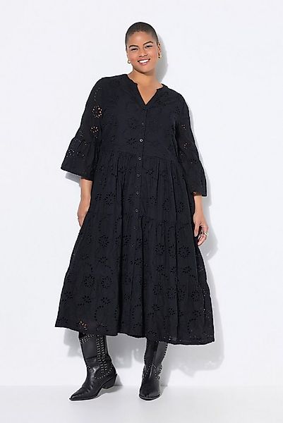 Studio Untold Maxikleid Maxikleid Lochstickerei Volants 3/4-Ärmel günstig online kaufen
