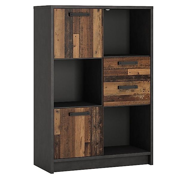 Lomadox Highboard NELSON-129, Jugendzimmer Regal in grau mit Holz Nb., B/H/ günstig online kaufen