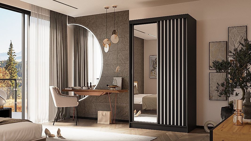 ALTDECOR Schiebetürenschrank LAMELO (Kleiderschrank Garderobenschrank mit v günstig online kaufen