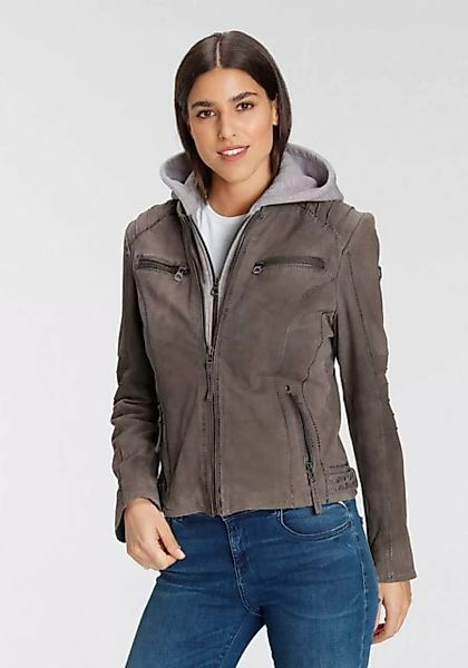 Mauritius Lederjacke NOLAH Two-in-One Style - mit abnehmbarer Jersey-Kapuze günstig online kaufen