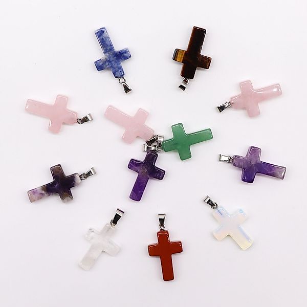 Bali-Homedecor Collier Edelstein-Kreuz-Anhänger 1 Stück 25x18mm günstig online kaufen
