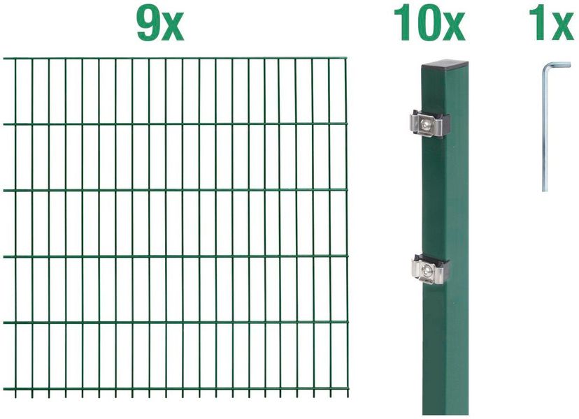 Alberts Doppelstabmattenzaun Grundset, (Set), Höhe: 80-160 günstig online kaufen