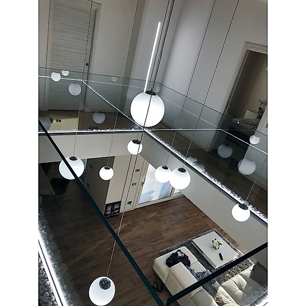 Luce Design Pendelleuchte City 1-flammig Weiß-Chrom Ø 35 cm günstig online kaufen