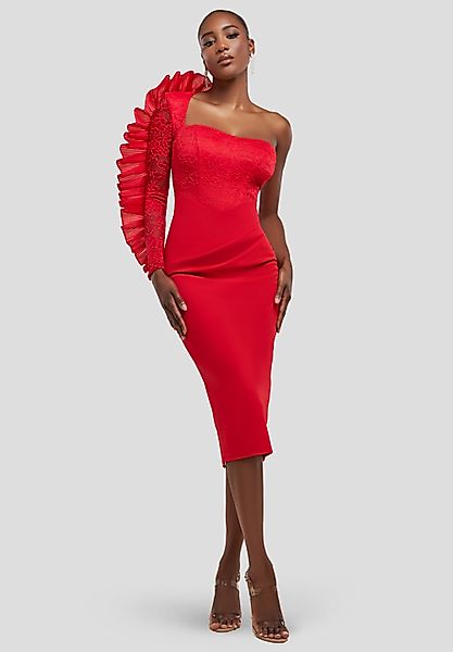 Goddiva Midikleid One Shoulder Organza Fan günstig online kaufen